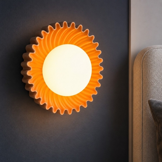 Applique per camera da letto ceramica caramello boccia vetro