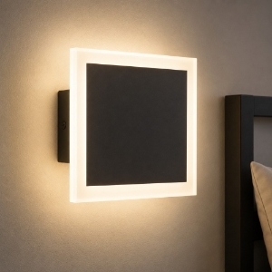 Eglo talamello applique per camera da letto moderna nera led 12w 3000k