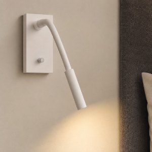 Applique luce comodino camera da letto led 3w 3000k bianco braccio orientabile