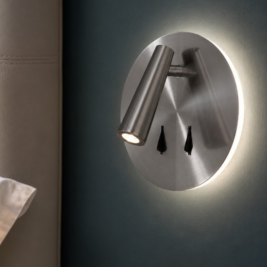 Applique camera da letto led 3000k nickel da lettura