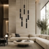 Lampadario cilindri a cascata nero moderno led 3000k 4000k cct per soggiorno