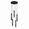 Lampadario cilindri a cascata nero moderno led 3000k 4000k cct per soggiorno