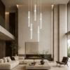 Lampadario bianco moderno cilindri a grappolo per soggiorno led 40w 4000k