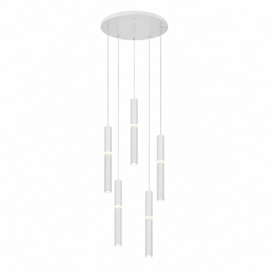 Lampadario bianco moderno cilindri a grappolo per soggiorno