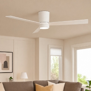 Ventilatore da soffitto bianco a pale 20mq con luce e telecomando led 18w 4000k