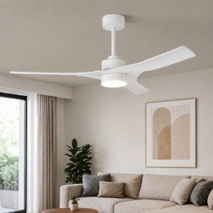 Ventilatore da soffitto con luce telecomando bianco 20mq led 30w 4000k