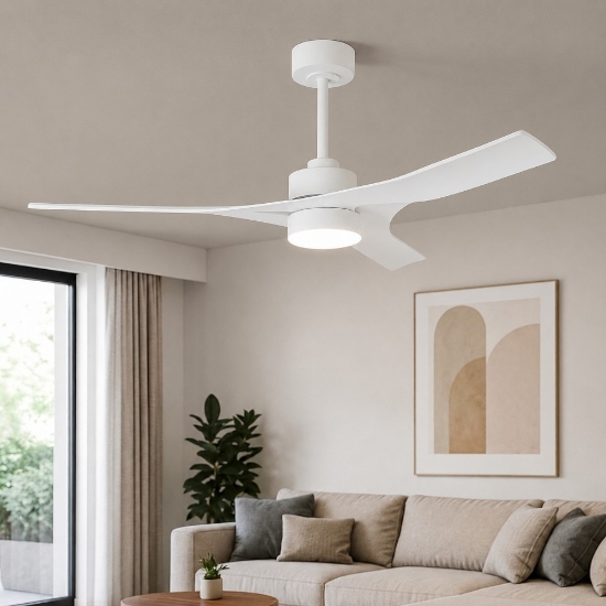 Ventilatore da soffitto con luce telecomando bianco 20mq led 30w 4000k