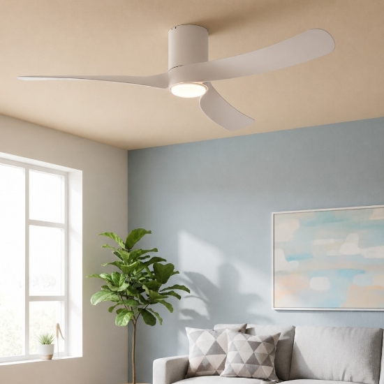 Ventilatore da soffitto bianco 20mq led cct dimmerabile 120 cm