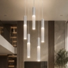 Lampadario alluminio 5 cilindri a sospensione moderna per soggiorno led 40w 4000k