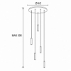 Lampadario alluminio 5 cilindri a sospensione moderna per soggiorno led 40w 4000k