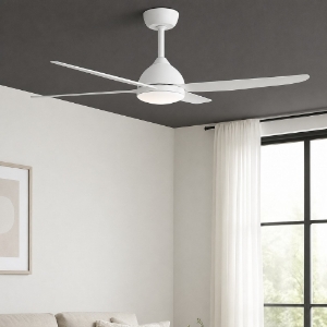 Ventilatore bianco da soffitto 18mq con luce a pale