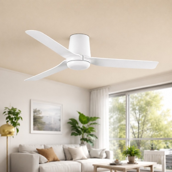 Ventilatore da soffitto con pale bianco 17mq app smart con telecomando