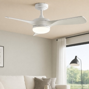 Ventilatore da soffitto bianco silenzioso con luce e telecomando
