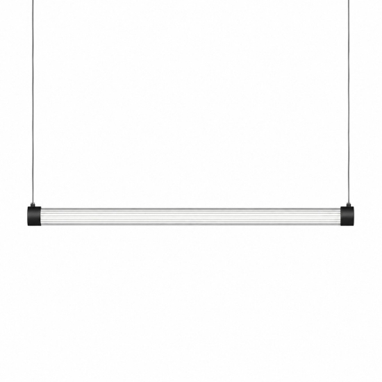 Lampadario tubolare a sospensione nero led cct 3000k 6000k con telecomando per ufficio
