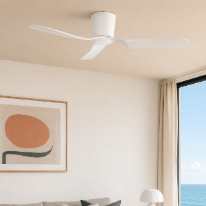 Ventilatore da soffitto silenzioso a pale bianco 28mq
