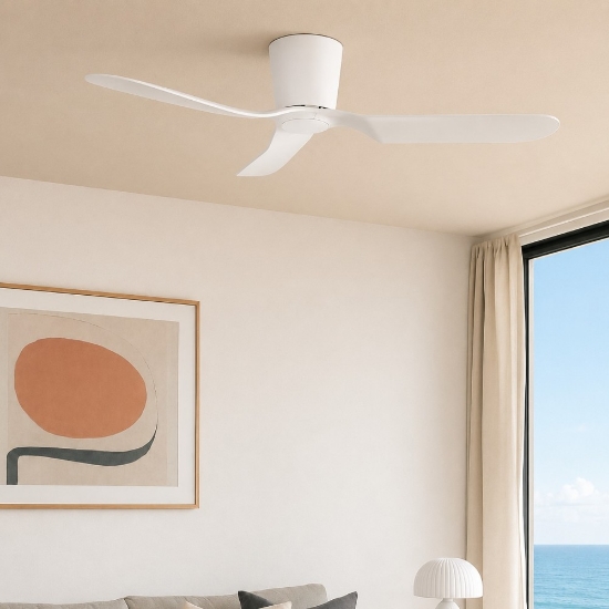 Ventilatore da soffitto silenzioso a pale bianco 28mq