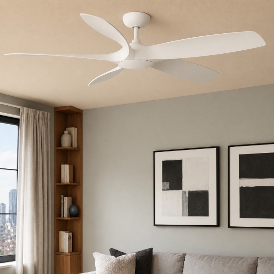 Ventilatore da soffitto bianco 28mq con luce silenzioso