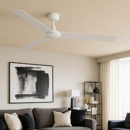 Ventilatore da soffitto bianco 28mq silenzioso con pale