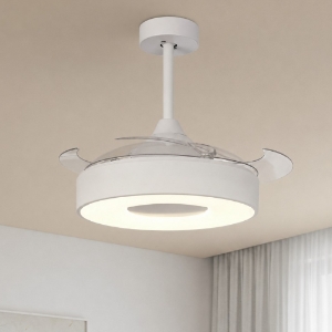 Plafoniera con ventilatore mini bianca 13mq led cct dimmerabile con telecomando e app