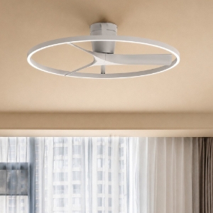 Lampadario ventilatore design bianco luce led cct con telecomando