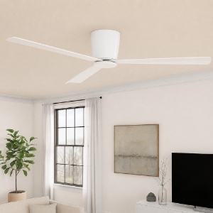 Ventilatore silenzioso da soffitto a pale bianco 28mq con telecomando