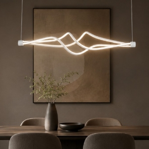 Lampadario a sospensione bianco design moderno led 3000k 6000k con telecomando per soggiorno