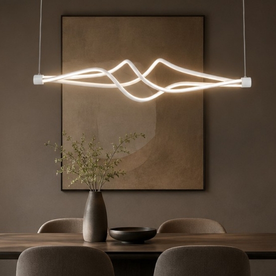 Lampadario a sospensione bianco design moderno led 3000k 6000k con telecomando per soggiorno