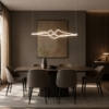 Lampadario a sospensione bianco design moderno led cct 3000k 6000k con telecomando per soggiorno