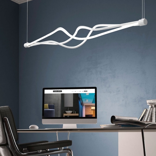 Lampadario a sospensione bianco design moderno led 3000k 6000k con telecomando per soggiorno