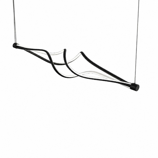 Lampadario nero design moderno led 3000k 6000k con telecomando per soggiorno