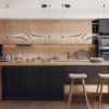 Lampadario nero design moderno led cct 3000k 6000k con telecomando per soggiorno