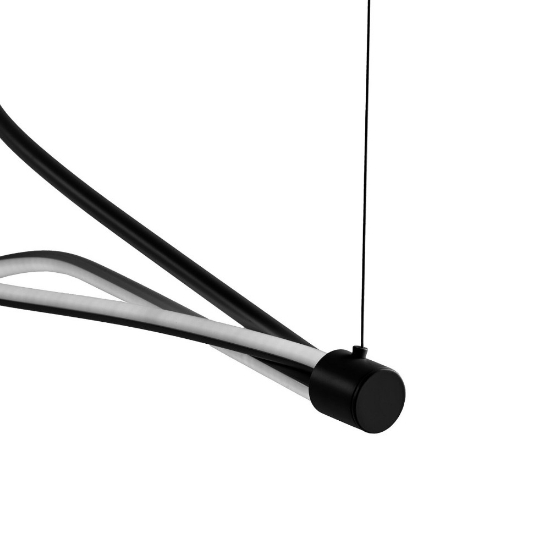 Lampadario nero design moderno led 3000k 6000k con telecomando per soggiorno