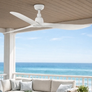 Ventilatore da soffitto bianco ip44 da esterno con telecomando 28mq