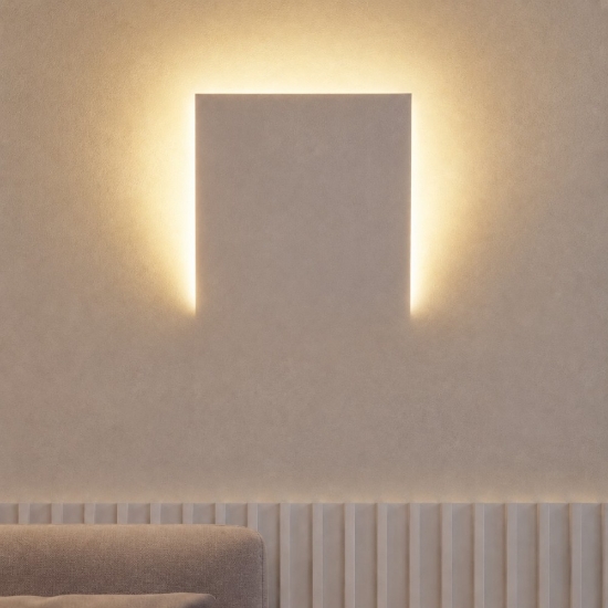 Applique lampada da incasso a parete di gesso cristaly bianca led 16.5w 2700k