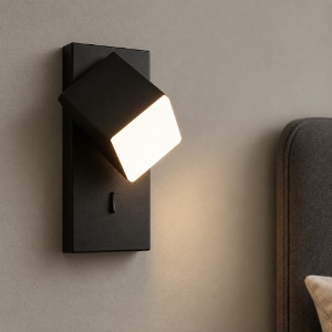 Applique comodino camera da letto nero led 3000k orientabile