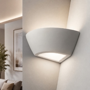 Isyluce applique di gesso bianco angolare bianca