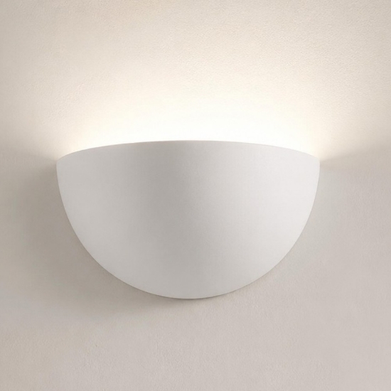 Applique bianca in gesso ceramica verniciabile lampada per interni