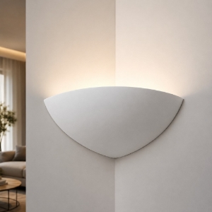 Applique angolare di gesso ceramico bianco