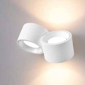 Applique di gesso bianco due luci rotonde sforzin nasso