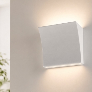 Applique 9w 3000k design bianco gesso ceramica