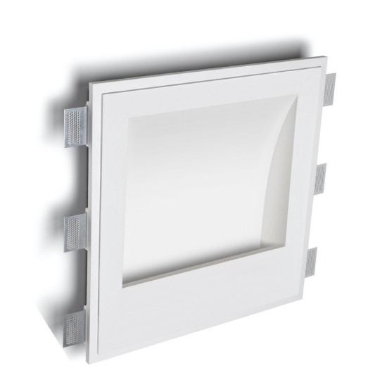 Applique lampada da incasso a parete di gesso led bianco cristaly 16,5w 2700k