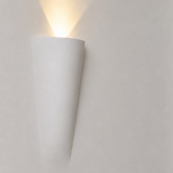 Applique lampada da incasso parete a scomparsa di gesso cristaly bianco