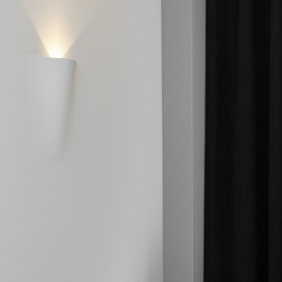 Applique lampada da incasso parete a scomparsa di gesso cristaly bianco