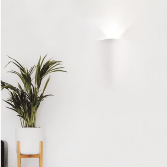 Applique lampada da incasso parete a scomparsa di gesso cristaly bianco