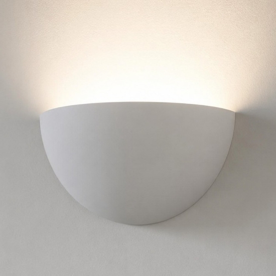 Applique bianca di gesso mezzaluna ceramica
