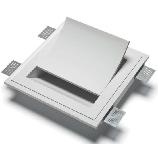 Applique vela da incasso a scomparsa parete di gesso led cristaly bianco 16.5w 2700k