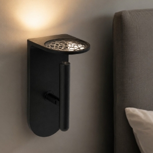 Stilnovo 2nights applique nera per camera da letto orientabile per albergo