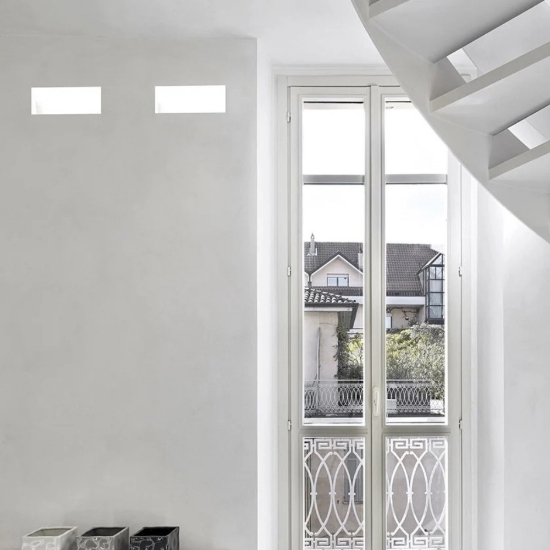 Lampada da incasso a parete applique vela di gesso led cristaly 32w 2700k