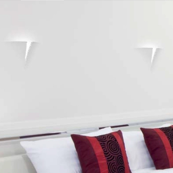 Applique in gesso led cristaly da incasso a scomparsa parete verniciabile 13w 4000k