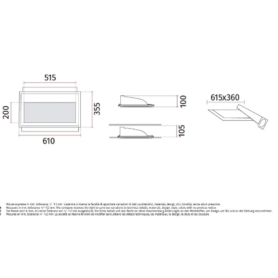 9010 belfiore lampada di gesso led cristaly da incasso a scomparsa parete 32w 3000k